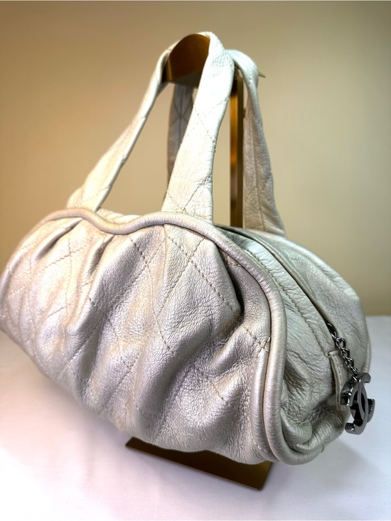CHANEL Handbags - CHANEL Le Marais Quilted Metallic Champagne Leather #10 2005-6 France COA